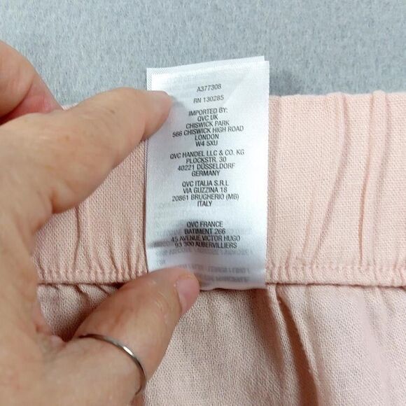 Denim & Co Naturals Pants Womens Sz LP Crop Linen Blend Wide Leg Petites Beach - Picture 12 of 12